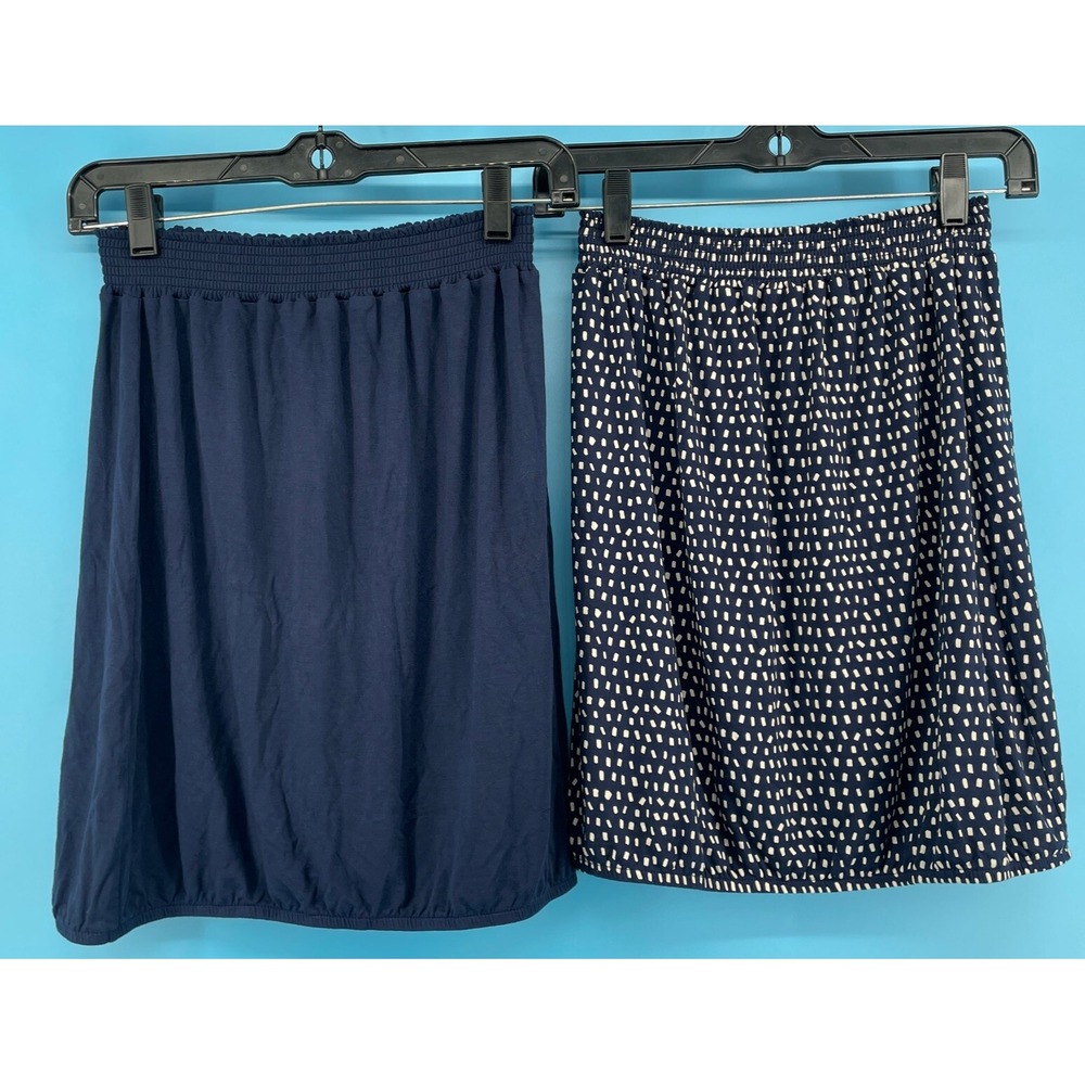 Lascana Skirts Women's 8 Navy Blue White Coastal Nautical Viscose *BUNDLE Of TWO